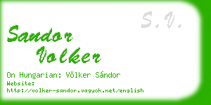 sandor volker business card